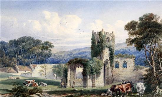 William Richardson (fl.1842-77) Mount Grace Priory 11 x 18in.